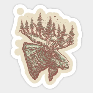 Elk Forest head Sticker